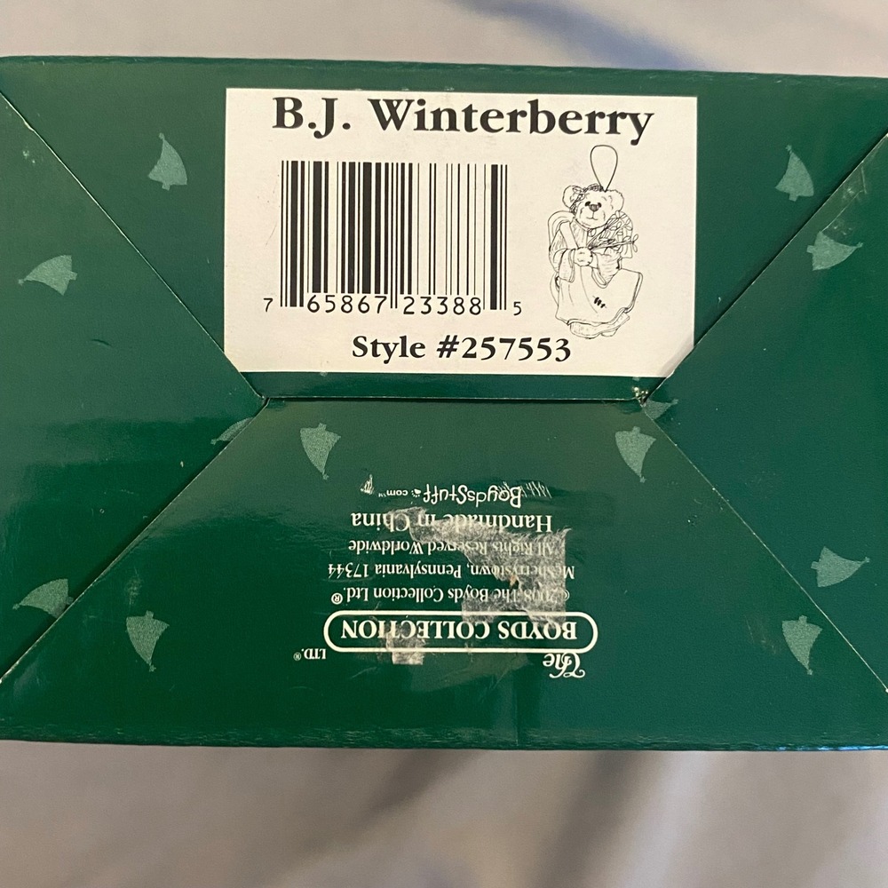 The Boys Collection B.J. Winterberry Teddy Bear Ornament Style 257553 NIB
